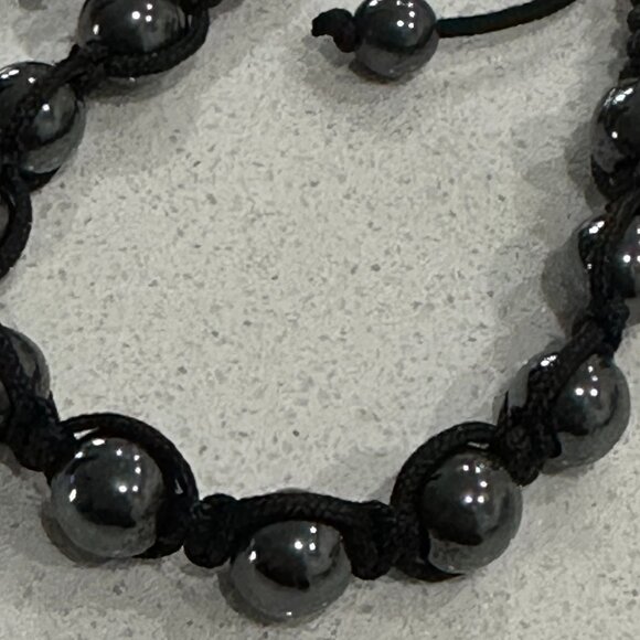 Men's Adjustable Hematite Bead Bracelet or Anklet - Picture 4 of 4